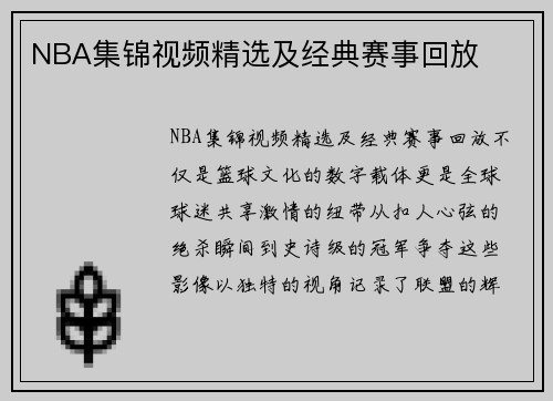 NBA集锦视频精选及经典赛事回放