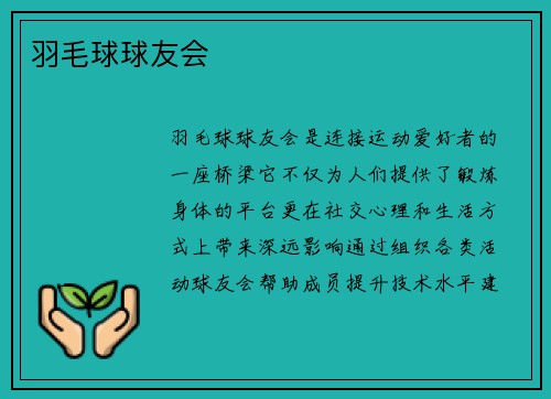 羽毛球球友会